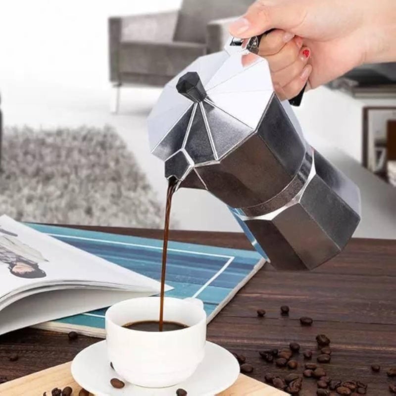 Pot Coffee Maker, Aluminum Stove Top Espresso Coffee Maker, for Preparing Italian Style Coffee (3 Cups)